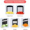 imageFullstar Allin1 Vegetable Chopper and Mandoline Slicer for Kitchen  Cheese Grater French Fry Cutter Cheese Slicer  Bonus Handheld Spiralizer Included 6 in 1 BlackWhiteBlackWhite