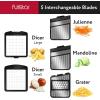imageFullstar Allin1 Vegetable Chopper and Mandoline Slicer for Kitchen  Cheese Grater French Fry Cutter Cheese Slicer  Bonus Handheld Spiralizer Included 6 in 1 BlackWhiteStainless Steel
