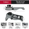 imageFullstar Mandoline Slicer for Kitchen  Stainless Steel Vegetable Cutter ampamp Cheese Grater with Adjustable Blades Safety Glove ampamp Catch Tray Included 7in1 SilverSilver