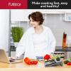 imageFullstar Mandoline Slicer for Kitchen  Stainless Steel Vegetable Cutter ampamp Cheese Grater with Adjustable Blades Safety Glove ampamp Catch Tray Included 7in1 SilverSilver