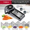 imageFullstar Mandoline Slicer for Kitchen  Stainless Steel Vegetable Cutter ampamp Cheese Grater with Adjustable Blades Safety Glove ampamp Catch Tray Included 7in1 SilverSilver