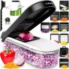 imageFullstar Mandoline Slicer for Kitchen  Vegetable Chopper Onion Potato Food Veggie Fruit Slicer and Cutter with Container Kitchen Gadgets ampamp Accessories Home Essentials 6in1 WhiteBlackWhiteBlack