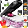imageFullstar Mandoline Slicer for Kitchen  Vegetable Chopper Onion Potato Food Veggie Fruit Slicer and Cutter with Container Kitchen Gadgets ampamp Accessories Home Essentials 6in1 WhiteBlackWhiteBlack