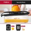 imageFullstar Mandoline Slicer for Kitchen Fruit Cutter Cheese Grater Cucumber Slicer Veggie Spiralizer Food Cutter ampamp Kitchen Gadgets with Safety Glove 6 in 1 WhiteStainless Steel