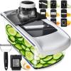 imageFullstar Mandoline Slicer for Kitchen Fruit Cutter Cheese Grater Cucumber Slicer Veggie Spiralizer Food Cutter ampamp Kitchen Gadgets with Safety Glove 6 in 1 WhiteWhite