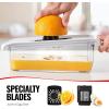 imageFullstar Mandoline Slicer for Kitchen Fruit Cutter Cheese Grater Cucumber Slicer Veggie Spiralizer Food Cutter ampamp Kitchen Gadgets with Safety Glove 6 in 1 WhiteWhite