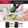 imageFullstar Mandoline Slicer for Kitchen Fruit Cutter Cheese Grater Cucumber Slicer Veggie Spiralizer Food Cutter ampamp Kitchen Gadgets with Safety Glove 6 in 1 WhiteWhite
