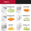 imageFullstar Mandoline Slicer for Kitchen Fruit Cutter Cheese Grater Cucumber Slicer Veggie Spiralizer Food Cutter ampamp Kitchen Gadgets with Safety Glove 6 in 1 WhiteClear