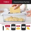 imageFullstar Mandoline Slicer for Kitchen Fruit Cutter Cheese Grater Cucumber Slicer Veggie Spiralizer Food Cutter ampamp Kitchen Gadgets with Safety Glove 6 in 1 WhiteWhite