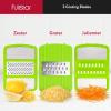 imageFullstar Mandoline Slicer for Kitchen Fruit Cutter Cheese Grater Cucumber Slicer Veggie Spiralizer Food Cutter ampamp Kitchen Gadgets with Safety Glove 6 in 1 WhiteGrayGreen