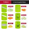 imageFullstar Mandoline Slicer for Kitchen Fruit Cutter Cheese Grater Cucumber Slicer Veggie Spiralizer Food Cutter ampamp Kitchen Gadgets with Safety Glove 6 in 1 WhiteGrayGreen