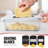imageFullstar Mandoline Slicer for Kitchen Fruit Cutter Cheese Grater Cucumber Slicer Veggie Spiralizer Food Cutter ampamp Kitchen Gadgets with Safety Glove 6 in 1 WhiteWhite