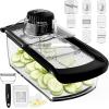 imageFullstar Mandoline Slicer for Kitchen Fruit Cutter Cheese Grater Cucumber Slicer Veggie Spiralizer Food Cutter ampamp Kitchen Gadgets with Safety Glove 6 in 1 WhiteClear