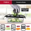 imageFullstar Mandoline Slicer for Kitchen Fruit Cutter Cheese Grater Cucumber Slicer Veggie Spiralizer Food Cutter ampamp Kitchen Gadgets with Safety Glove 6 in 1 WhiteStainless Steel