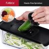 imageFullstar Mandoline Slicer for Kitchen Fruit Cutter Cheese Grater Cucumber Slicer Veggie Spiralizer Food Cutter ampamp Kitchen Gadgets with Safety Glove 6 in 1 WhiteBlack