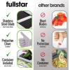 imageFullstar Mandoline Slicer for Kitchen Fruit Cutter Cheese Grater Cucumber Slicer Veggie Spiralizer Food Cutter ampamp Kitchen Gadgets with Safety Glove 6 in 1 WhiteWhite