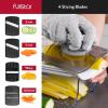 imageFullstar Mandoline Slicer for Kitchen Fruit Cutter Cheese Grater Cucumber Slicer Veggie Spiralizer Food Cutter ampamp Kitchen Gadgets with Safety Glove 6 in 1 WhiteWhite
