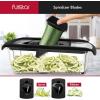 imageFullstar Mandoline Slicer for Kitchen Fruit Cutter Cheese Grater Cucumber Slicer Veggie Spiralizer Food Cutter ampamp Kitchen Gadgets with Safety Glove 6 in 1 WhiteStainless Steel