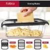 imageFullstar Mandoline Slicer for Kitchen Fruit Cutter Cheese Grater Cucumber Slicer Veggie Spiralizer Food Cutter ampamp Kitchen Gadgets with Safety Glove 6 in 1 WhiteStainless Steel