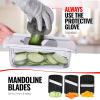 imageFullstar Mandoline Slicer for Kitchen Fruit Cutter Cheese Grater Cucumber Slicer Veggie Spiralizer Food Cutter ampamp Kitchen Gadgets with Safety Glove 6 in 1 WhiteWhite