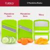 imageFullstar Mandoline Slicer for Kitchen Fruit Cutter Cheese Grater Cucumber Slicer Veggie Spiralizer Food Cutter ampamp Kitchen Gadgets with Safety Glove 6 in 1 WhiteGrayGreen
