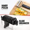 imageFullstar Mandoline Slicer for Kitchen Fruit Cutter Cheese Grater Cucumber Slicer Veggie Spiralizer Food Cutter ampamp Kitchen Gadgets with Safety Glove 6 in 1 WhiteWhite