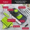 imageFullstar Mandoline Slicer for Kitchen Fruit Cutter Cheese Grater Cucumber Slicer Veggie Spiralizer Food Cutter ampamp Kitchen Gadgets with Safety Glove 6 in 1 WhiteGrayGreen