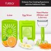 imageFullstar Mandoline Slicer for Kitchen Fruit Cutter Cheese Grater Cucumber Slicer Veggie Spiralizer Food Cutter ampamp Kitchen Gadgets with Safety Glove 6 in 1 WhiteGrayGreen