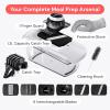 imageFullstar Mandoline Slicer for Kitchen Fruit Cutter Cheese Grater Cucumber Slicer Veggie Spiralizer Food Cutter ampamp Kitchen Gadgets with Safety Glove 6 in 1 WhiteWhite