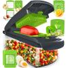 imageFullstar The Original Pro Chopper  Vegetable Chopper and Spiralizer Food Chopper with Container Fruit Slicer Kitchen Gadgets ampamp Accessories Home Essentials 9 in 1 WhiteGrayGreen