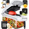 imageFullstar The Original Pro Chopper  Vegetable Chopper and Spiralizer Food Chopper with Container Fruit Slicer Kitchen Gadgets ampamp Accessories Home Essentials 9 in 1 WhiteWhite