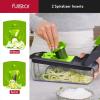 imageFullstar The Original Pro Chopper  Vegetable Chopper and Spiralizer Food Chopper with Container Fruit Slicer Kitchen Gadgets ampamp Accessories Home Essentials 9 in 1 WhiteGrayGreen
