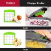 imageFullstar The Original Pro Chopper  Vegetable Chopper and Spiralizer Food Chopper with Container Fruit Slicer Kitchen Gadgets ampamp Accessories Home Essentials 9 in 1 WhiteGrayGreen