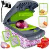 imageFullstar The Original Pro Chopper  Vegetable Chopper and Spiralizer Food Chopper with Container Fruit Slicer Kitchen Gadgets ampamp Accessories Home Essentials 9 in 1 WhiteGrayGreen