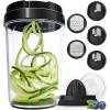 imageFullstar Vegetable Spiralizer and Slicer  Zucchini Spiralizer Noodle Maker with Sharp Stainless Steel Blades Spiralizer for Veggie Noodles Cucumber Veggie Vegetable Zoodler Kitchen Gadget 4 in 18 in 1