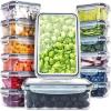 imagefullstar 50Piece Plastic Food Storage Containers with Lids 24 Containers ampamp 24 Lids  Leakproof BPAFree Meal Prep Containers Reusable Lunch Storage Set for Kitchen Organization Pack of 50Pack of 28