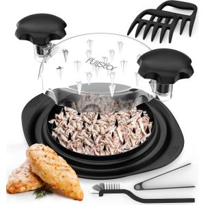 imageFullstar Chicken Shredder Tool Twist Set  Meat ampamp Chicken Breast Shredding Tool Pork Shredder Large Food Slicer Black