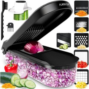 imageFullstar Mandoline Slicer for Kitchen  Vegetable Chopper Onion Potato Food Veggie Fruit Slicer and Cutter with Container Kitchen Gadgets ampamp Accessories Home Essentials 6in1 WhiteBlackBlack