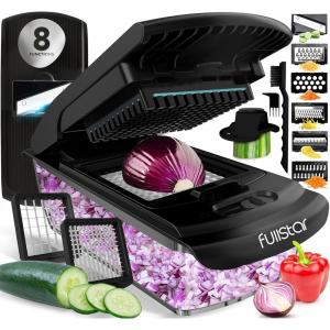 imageFullstar The Original Pro Chopper  Vegetable Chopper and Spiralizer Food Chopper with Container Fruit Slicer Kitchen Gadgets ampamp Accessories Home Essentials 9 in 1 WhiteBlack