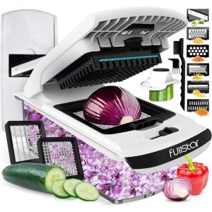 imageFullstar The Original Pro Chopper  Vegetable Chopper and Spiralizer Food Chopper with Container Fruit Slicer Kitchen Gadgets ampamp Accessories Home Essentials 9 in 1 WhiteWhite