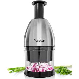 imageFullstar Vegetable Chopper  Onion Chopper  Pro Food Slicer  Veggie Cutter with Container  Hand Dicer  Slicer ampamp Dicer SilverSilver