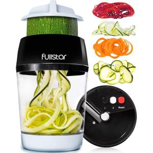 imageFullstar Vegetable Spiralizer and Slicer  Zucchini Spiralizer Noodle Maker with Sharp Stainless Steel Blades Spiralizer for Veggie Noodles Cucumber Veggie Vegetable Zoodler Kitchen Gadget 4 in 14 in 1