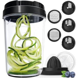 imageFullstar Vegetable Spiralizer and Slicer  Zucchini Spiralizer Noodle Maker with Sharp Stainless Steel Blades Spiralizer for Veggie Noodles Cucumber Veggie Vegetable Zoodler Kitchen Gadget 4 in 18 in 1