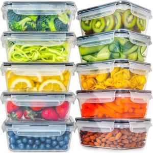 imagefullstar 50Piece Plastic Food Storage Containers with Lids 24 Containers ampamp 24 Lids  Leakproof BPAFree Meal Prep Containers Reusable Lunch Storage Set for Kitchen Organization Pack of 50Pack of 20