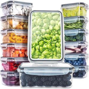 imagefullstar 50Piece Plastic Food Storage Containers with Lids 24 Containers ampamp 24 Lids  Leakproof BPAFree Meal Prep Containers Reusable Lunch Storage Set for Kitchen Organization Pack of 50Pack of 28