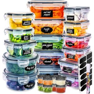 imagefullstar 50Piece Plastic Food Storage Containers with Lids 24 Containers ampamp 24 Lids  Leakproof BPAFree Meal Prep Containers Reusable Lunch Storage Set for Kitchen Organization Pack of 50Pack of 50