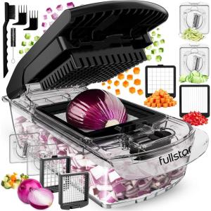 imageFullstar The Original Pro Chopper  Vegetable Chopper and Spiralizer Food Chopper with Container Fruit Slicer Kitchen Gadgets ampamp Accessories Home Essentials 14 in 1 SilverClear