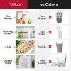 imagefullstar Glass Tumblers with Lids and Straws  Reusable Iced Coffee Cups with Bamboo Lids Multicolor 4 PackMulticolor