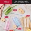 imagefullstar Glass Tumblers with Lids and Straws  Reusable Iced Coffee Cups with Bamboo Lids Multicolor 4 PackMulticolor