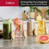 imagefullstar Glass Tumblers with Lids and Straws  Reusable Iced Coffee Cups with Bamboo Lids Multicolor 4 PackMulticolor